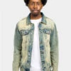 Distressed Lion Print Denim Jacket -Victorious DK211 DSR 1