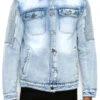 Biker Washed Denim Jacket -Victorious DK232 LTI 1