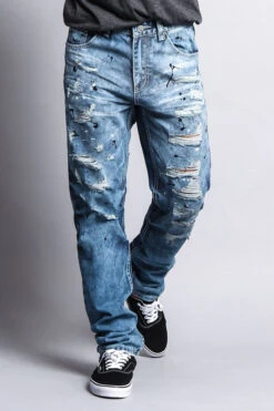 Distressed Wash Slim Jeans -Victorious DL1001 5