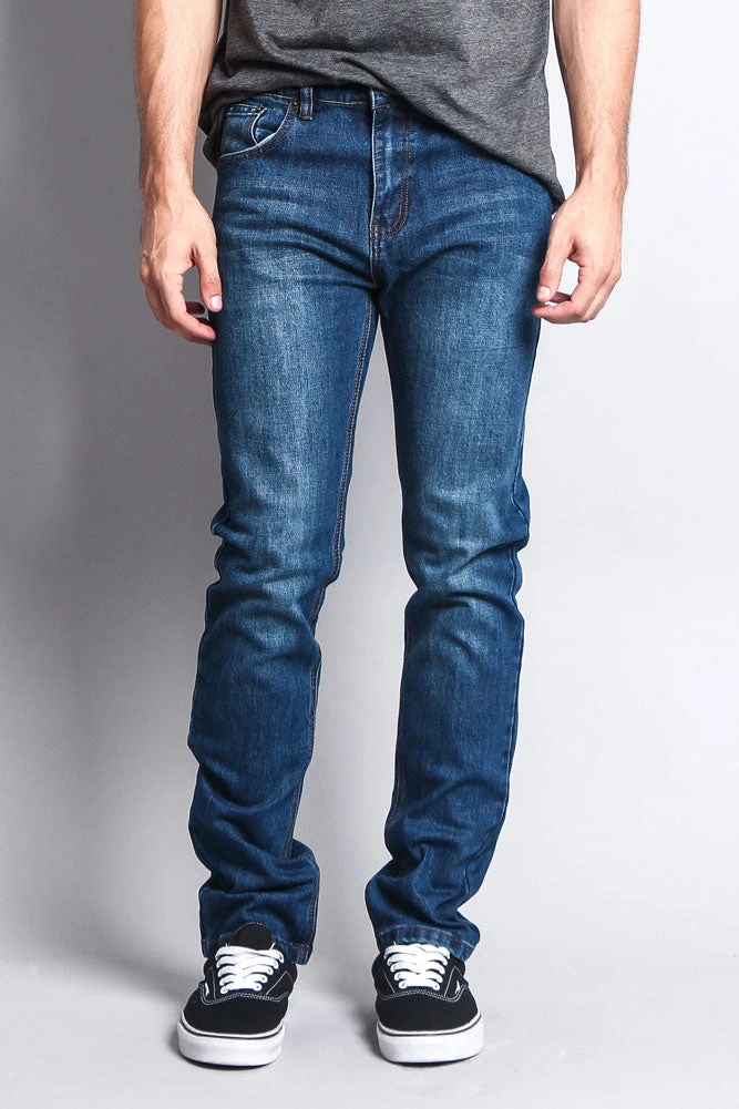 Premium Denim Skinny Fit Jeans (Indigo Blue) 3 Premium Denim Skinny Fit Jeans (Indigo Blue)