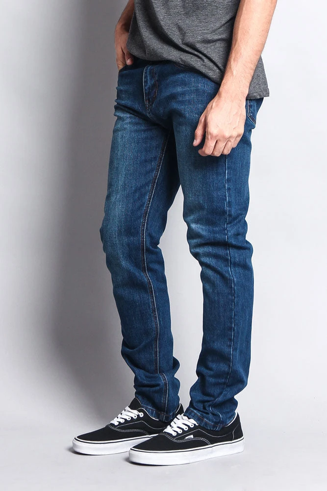 Premium Denim Skinny Fit Jeans (Indigo Blue) 4 Premium Denim Skinny Fit Jeans (Indigo Blue) - Image 2