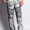 Biker Distressed Washed Slim Jeans 1 Biker Distressed Washed Slim Jeans -Victorious DL1010 BLK 1