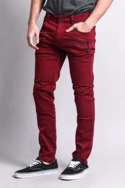 Quilted Biker Jeans -Victorious DL1032 BRG 2