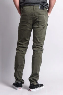 Quilted Biker Jeans -Victorious DL1032 OLV 3