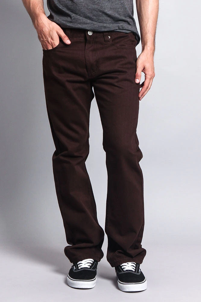 Men's Straight Fit Colored Denim Jeans (Brown) 3 Men's Straight Fit Colored Denim Jeans (Brown)