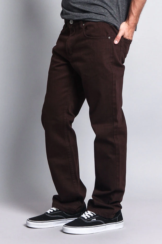 Men's Straight Fit Colored Denim Jeans (Brown) 4 Men's Straight Fit Colored Denim Jeans (Brown) - Image 2