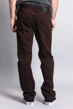 Men's Straight Fit Colored Denim Jeans (Brown) 9 Men's Straight Fit Colored Denim Jeans (Brown) -Victorious DL105 BRN 3