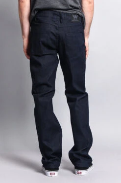 Men's Straight Fit Raw Denim Jeans (Raw Indigo) 9 Men's Straight Fit Raw Denim Jeans (Raw Indigo) -Victorious DL105 RIN 3