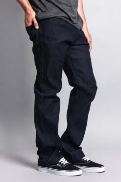 Men's Straight Fit Raw Denim Jeans (Raw Indigo) 10 Men's Straight Fit Raw Denim Jeans (Raw Indigo) -Victorious DL105 RIN 4