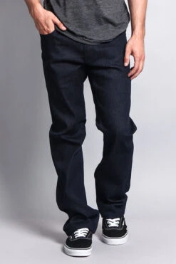 Men's Straight Fit Raw Denim Jeans (Raw Indigo) 11 Men's Straight Fit Raw Denim Jeans (Raw Indigo) -Victorious DL105 RIN 5