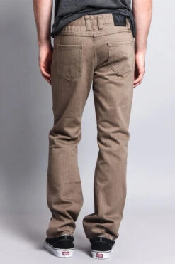 Men's Straight Fit Colored Denim Jeans (Taupe) 9 Men's Straight Fit Colored Denim Jeans (Taupe) -Victorious DL105 TPE 3