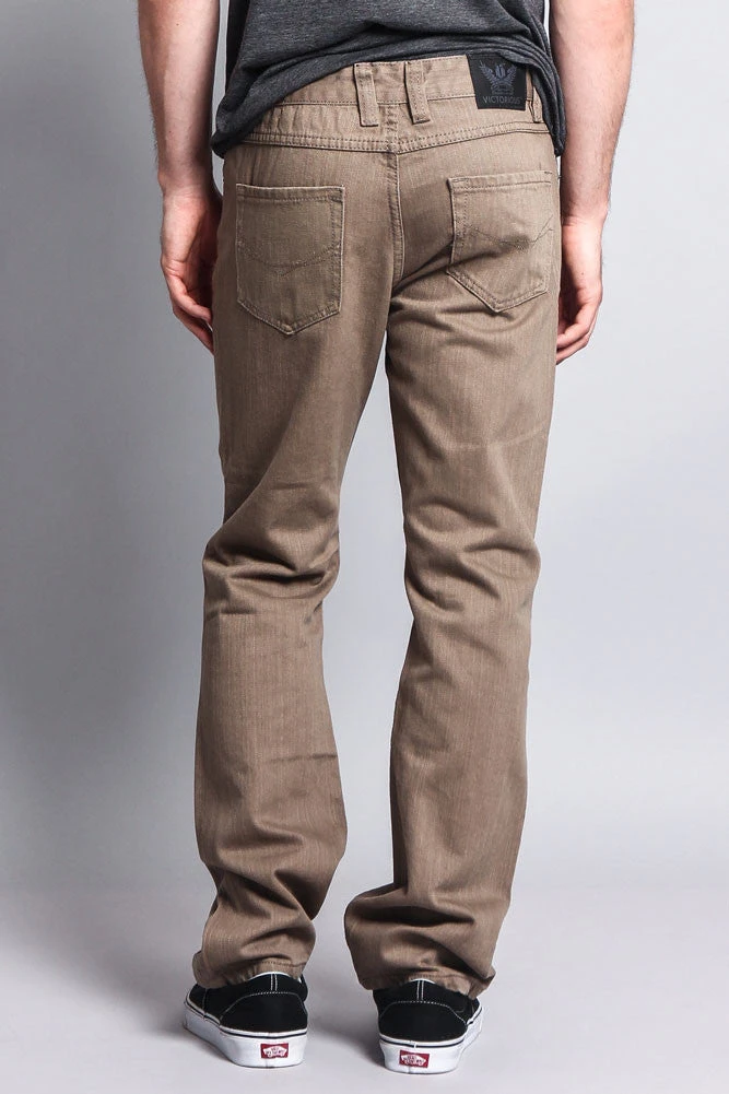Men's Straight Fit Colored Denim Jeans (Taupe) 5 Men's Straight Fit Colored Denim Jeans (Taupe) - Image 3