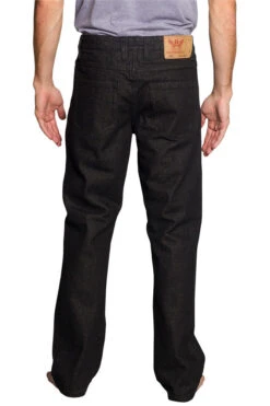 Men's Straight Fit Washed Denim Jeans (Washed Black) -Victorious DL105 WBK 3