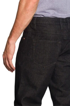 Men's Straight Fit Washed Denim Jeans (Washed Black) -Victorious DL105 WBK 4