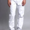 Men's Straight Fit Colored Denim Jeans (White) 2 Men's Straight Fit Colored Denim Jeans (White) -Victorious DL105 WHT 1