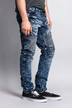 Stain Wash Biker Denim Jeans -Victorious DL1052 IND 4