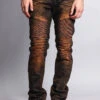 Stain Wash Biker Denim Jeans 1 Stain Wash Biker Denim Jeans -Victorious DL1052 WHE 1