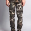Zipper Cut Biker Camo Jeans -Victorious DL1059 OCM 1