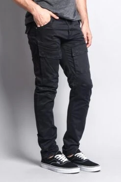 Men's Front Cargo Pants -Victorious DL1076 BLK 4