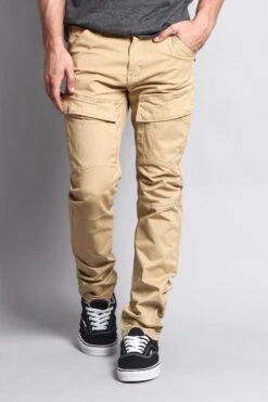 Men's Front Cargo Pants -Victorious DL1076 KHK 5