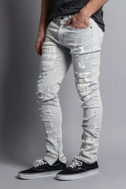 Scribbled Bleach Washed Jeans -Victorious DL1103 BLE 2