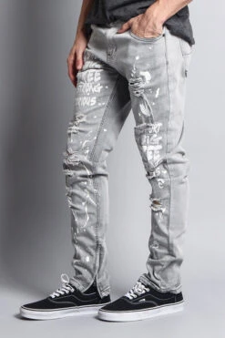 Scribbled Bleach Washed Jeans -Victorious DL1103 IBK 2