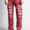 Distressed Acid Washed Biker Slim Jeans 2 Distressed Acid Washed Biker Slim Jeans -Victorious DL1115 BRG 1