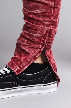 Distressed Acid Washed Biker Slim Jeans -Victorious DL1115 BRG 6