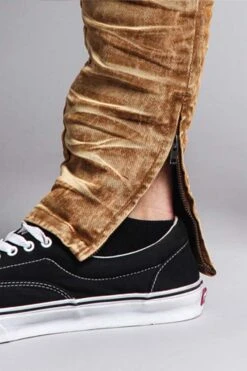 Distressed Acid Washed Biker Slim Jeans -Victorious DL1115 DKW 6