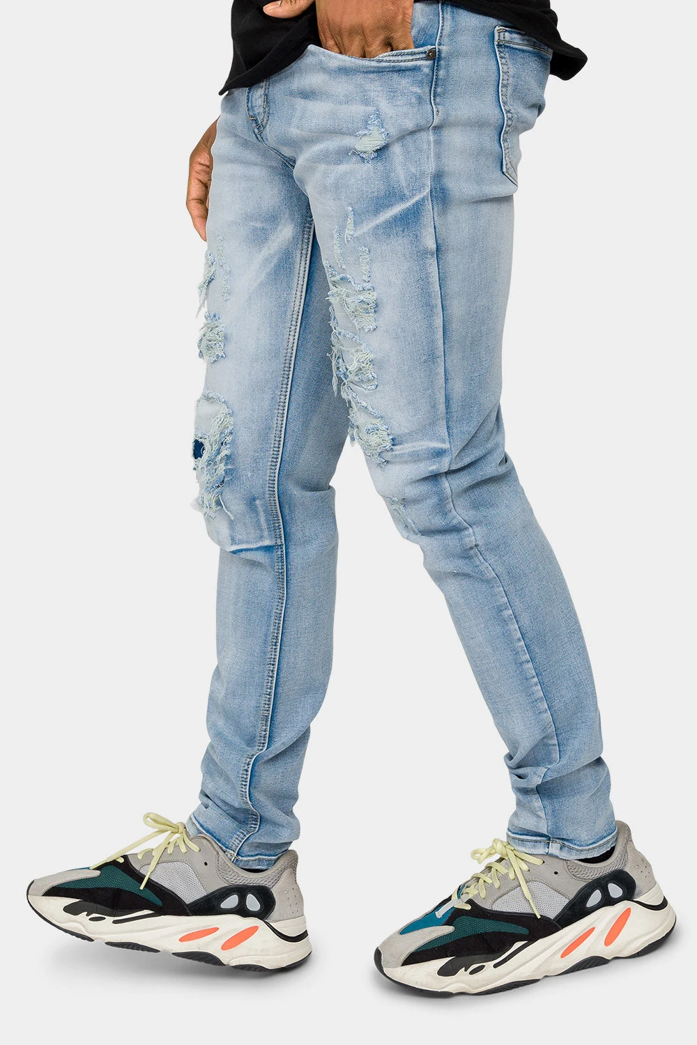Faded Ripped Repair Denim Jeans 14 Faded Ripped Repair Denim Jeans - Image 12
