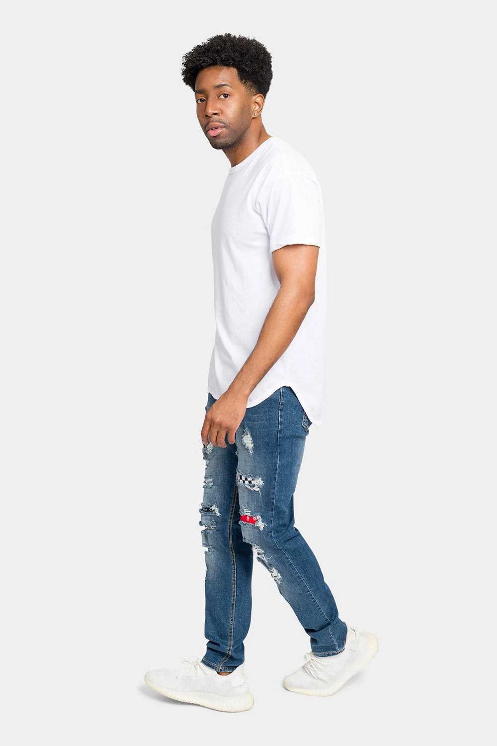 Distressed Patterned Patchwork Denim Jeans 12 Distressed Patterned Patchwork Denim Jeans - Image 10