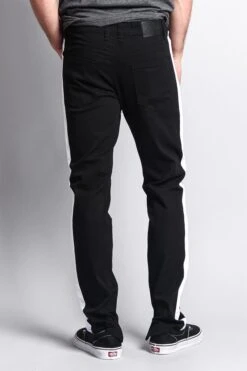 Men's Solid Side Striped Pants With Zipper -Victorious DL1146 BWT 3