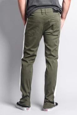 Men's Solid Side Striped Pants With Zipper -Victorious DL1146 OWT 3