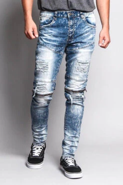 Destroyed Skinny Jean With Zippered Knee -Victorious DL1150 IND 5