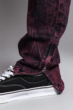 Men's Distressed Zipper Jeans -Victorious DL1162 BRG 6