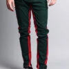 Track Style Zippered Skinny Jean With Accent Band