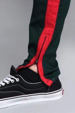 Track Style Zippered Skinny Jean With Accent Band -Victorious DL1164 GRN 6