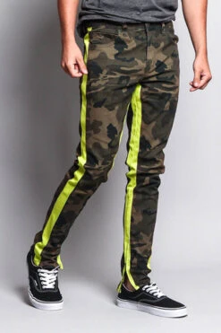 Men's Double Taped Track Style Camo Pants -Victorious DL1167 CFY 4