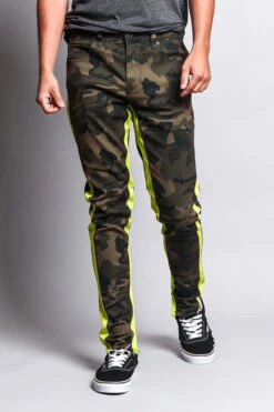 Men's Double Taped Track Style Camo Pants -Victorious DL1167 CFY 5