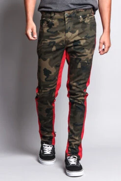 Men's Double Taped Track Style Camo Pants -Victorious DL1167 CMR 5