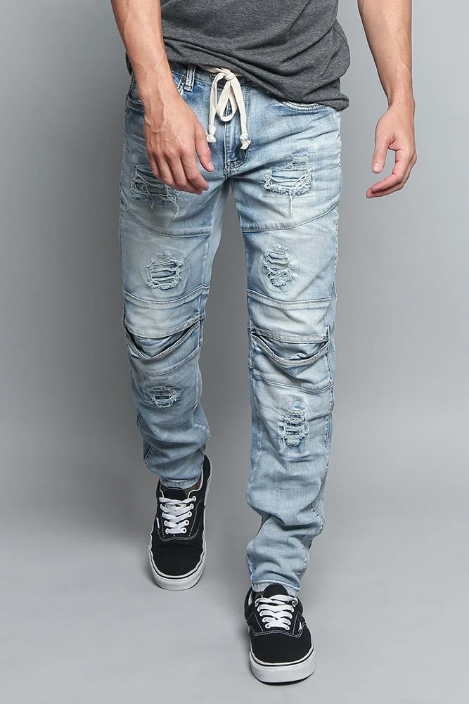 Distressed Drawstring Denim Jeans 7 Distressed Drawstring Denim Jeans - Image 5