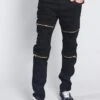 Distressed Zipper Denim Jeans