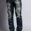 Distressed Paint Splattered Slim Jeans 1 Distressed Paint Splattered Slim Jeans -Victorious DL123 2