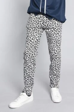 Leopard Print Pants -Victorious DL1237 WHT 2