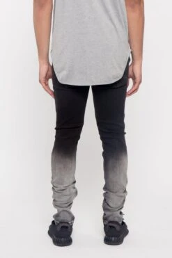 Distressed Dip Dyed Denim Jeans -Victorious DL1257 BLK 3