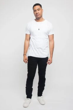 Scrunched Fold Illusion Jeans -Victorious DL1263 BLK 5