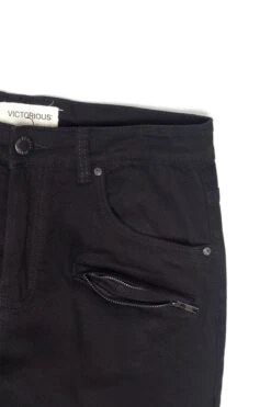 Scrunched Fold Illusion Jeans -Victorious DL1263 BLK 6