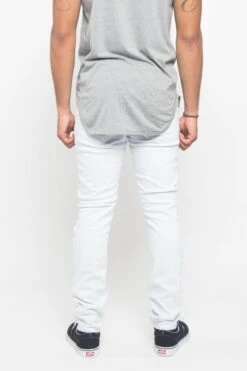 Scrunched Fold Illusion Jeans -Victorious DL1263 WHT 3