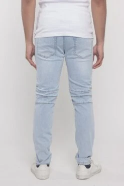 Scrunched Zipper Moto Biker Denim Jeans 22 Scrunched Zipper Moto Biker Denim Jeans -Victorious DL1287 LTI 3