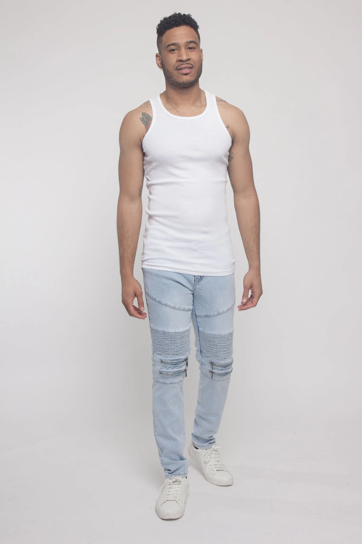 Scrunched Zipper Moto Biker Denim Jeans 13 Scrunched Zipper Moto Biker Denim Jeans - Image 11